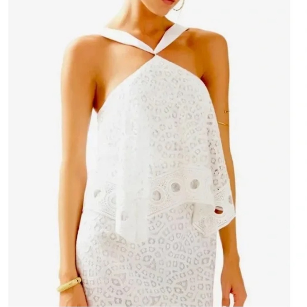 Lilly Pulitzer Pearson Oyster Shell Lace Dress EUC Size 8